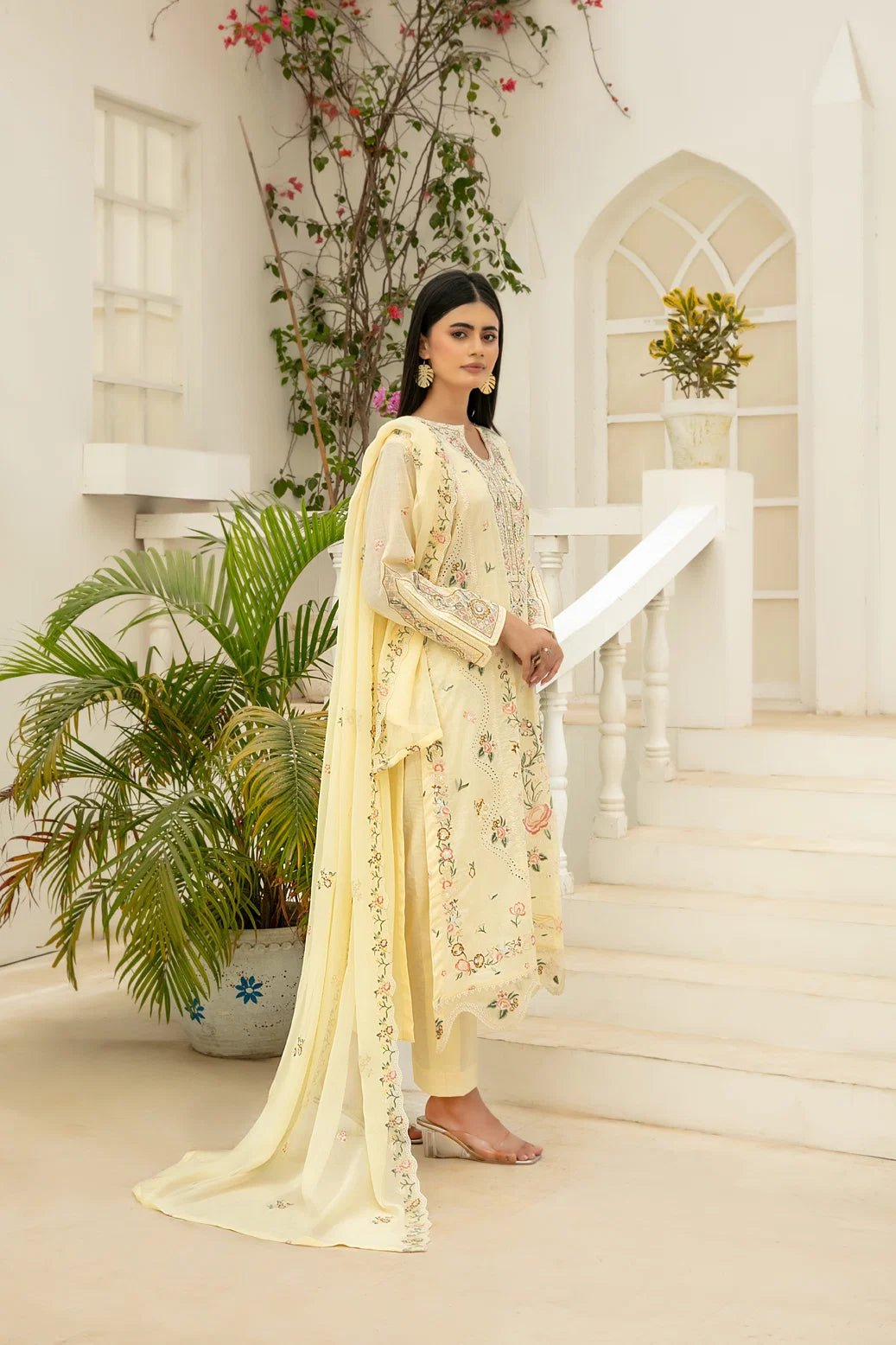Elisol 3pcs Semi-Stitched Fancy Emb Lawn [D-4401]