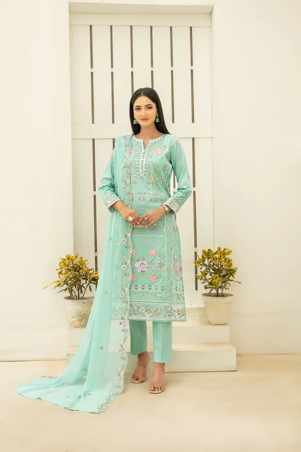 Elisol 3pcs Semi-Stitched Fancy Emb Lawn [D-4402]