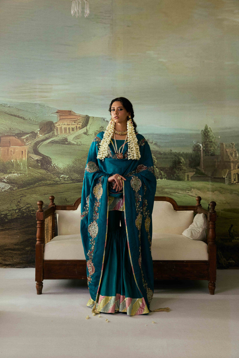 Mor Mahal - Handcrafted Raw Silk Shawl by Vashah - Shopping Karado