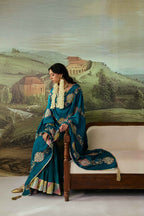 Vashah Mor Mahal - Hand Embroidered Raw Silk Shawl - Shopping Karado