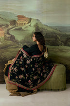 Chintz Noir - Black Embroidered Luxury Shawl - Buy Online Pakistan