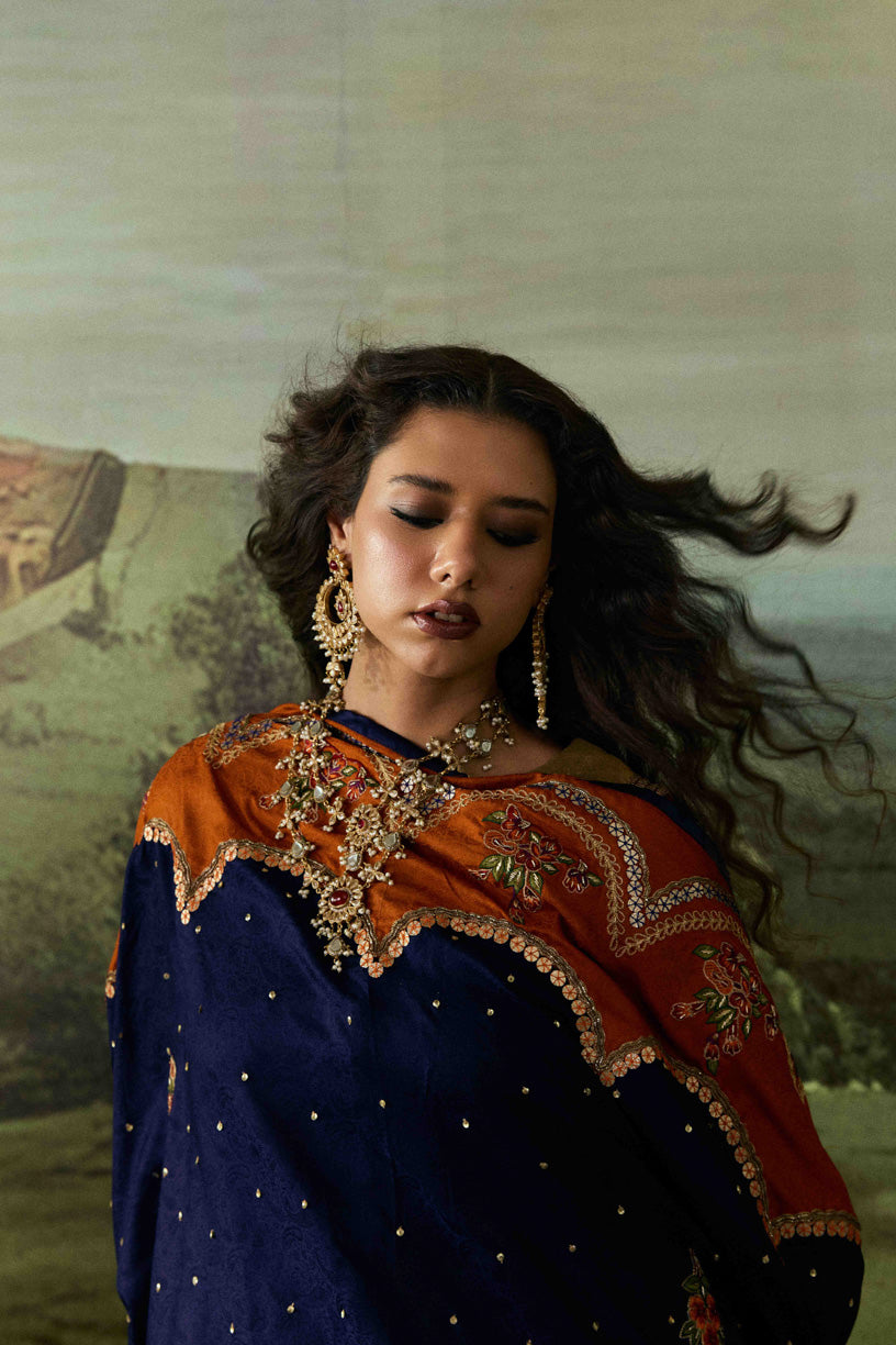 Nafees - Red Embroidered Luxury Shawl - Buy Online Pakistan