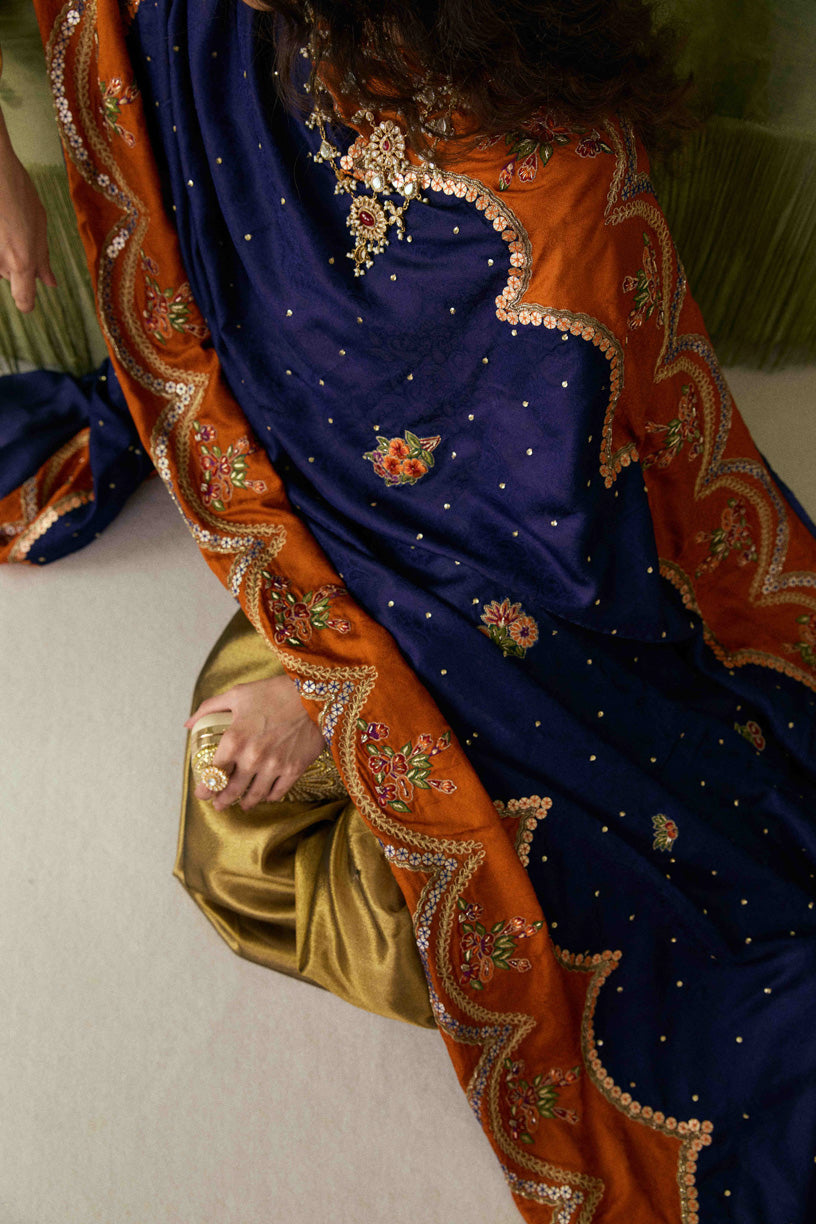 Nafees - Red Embroidered Luxury Shawl - Buy Online Pakistan