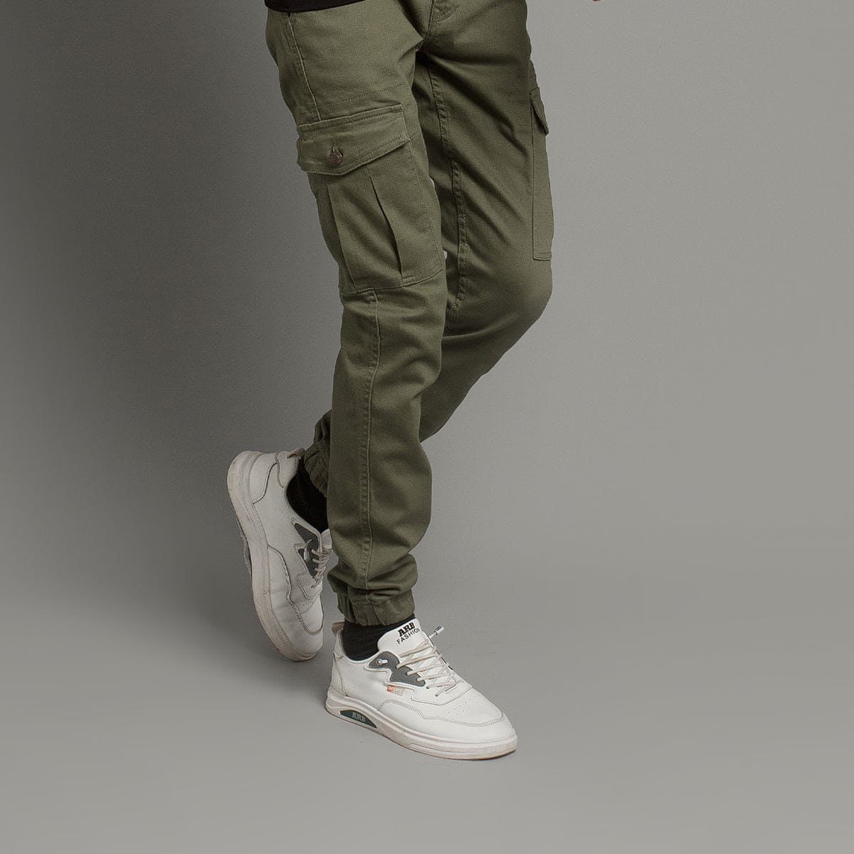 Men'S Cargo Trousers - Green Lwr-0486 - Green - View 4