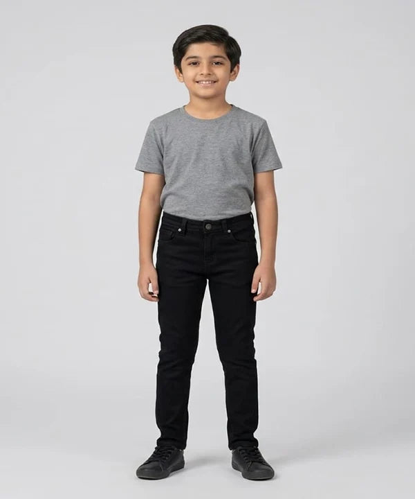 Boys Black Stretch Denim Jeans- Bjp-0267