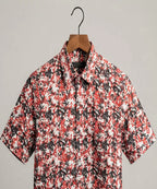 Men's Casual Printed Red Half Sleves Shc-1776 (H)