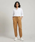 Women's Western Brown Jogger Trousers LLW-0004