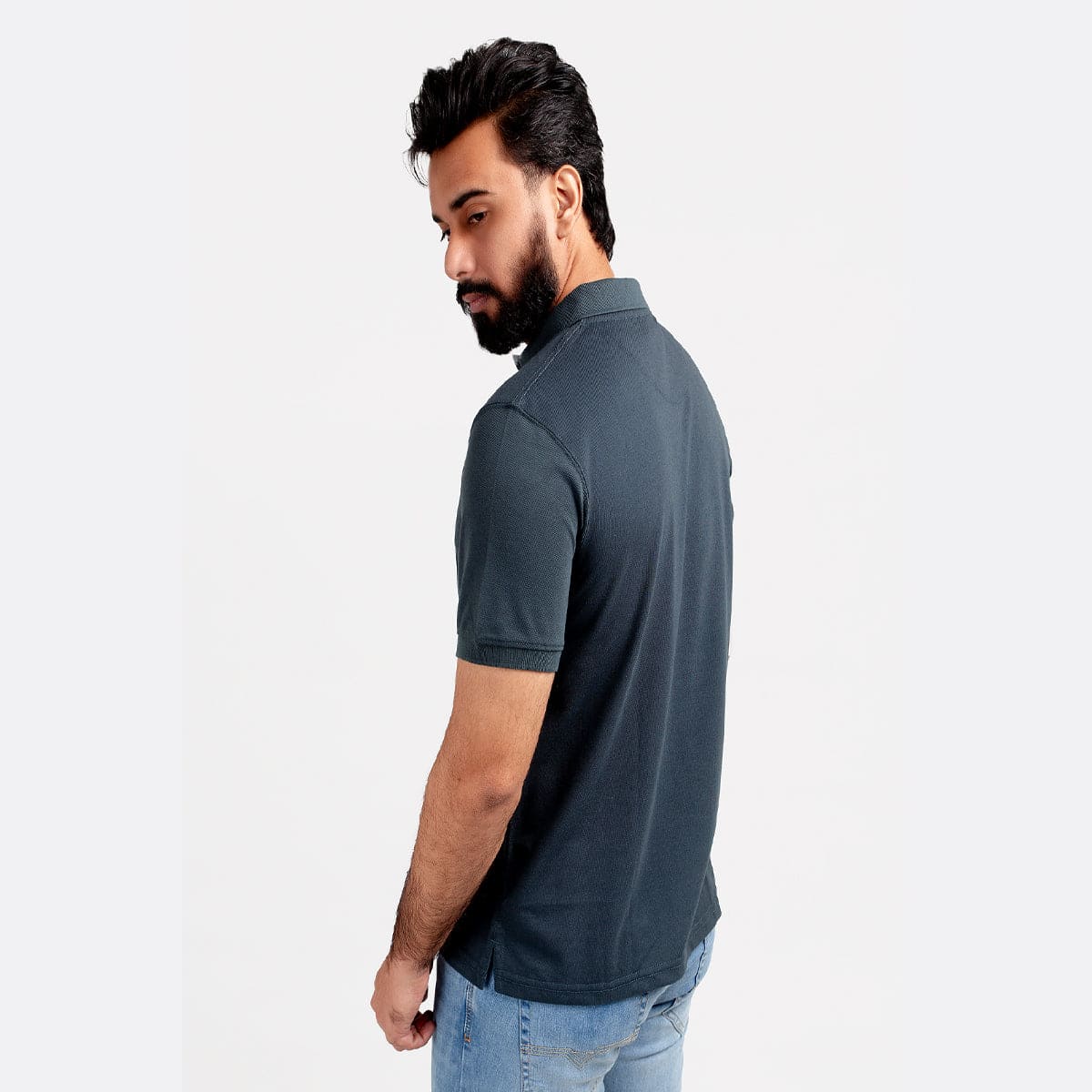 Men'S Polo T-Shirt Night Green Tsh-5519 - Green - View 4