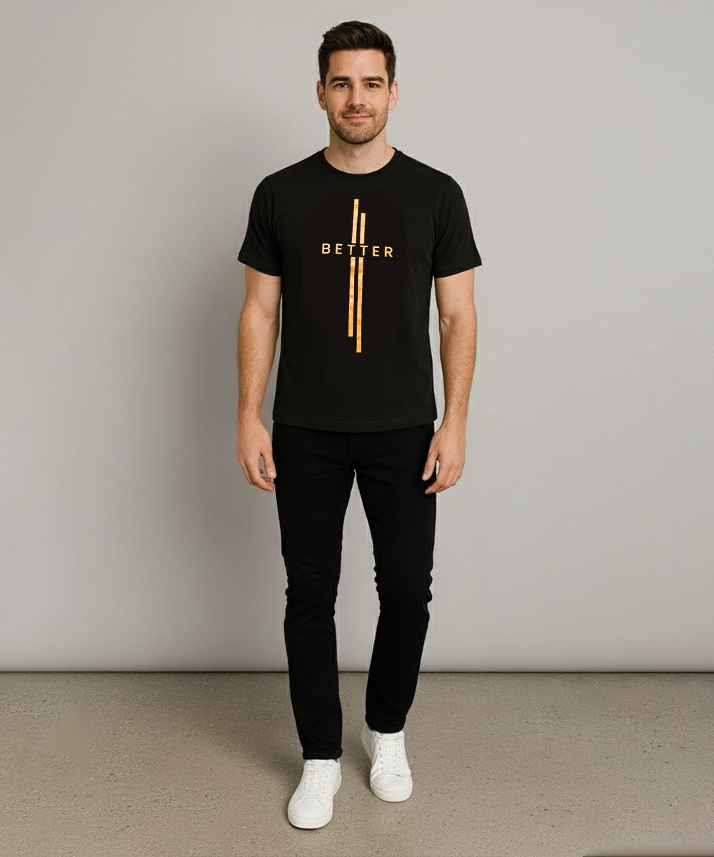 Mens T-Shirt - Black Tsh-5685 - Black - View 1