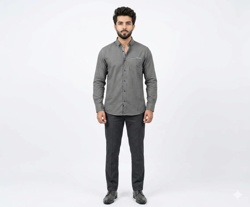 Men's Casual Shirt - Shc-1062 Dotted Grey