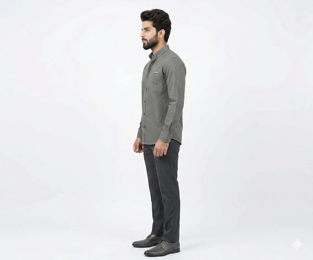 Men's Casual Shirt - Shc-1062 Dotted Grey