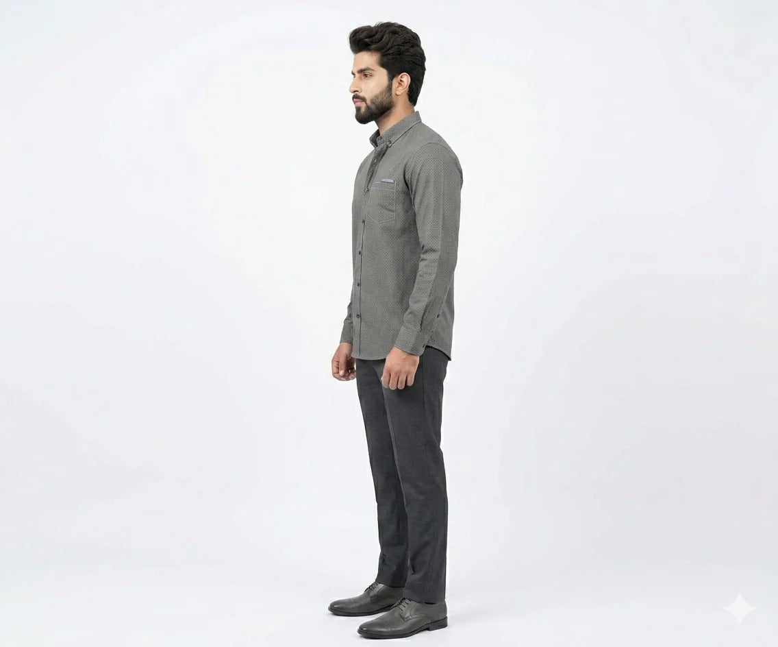 Men's Casual Shirt - Shc-1062 Dotted Grey