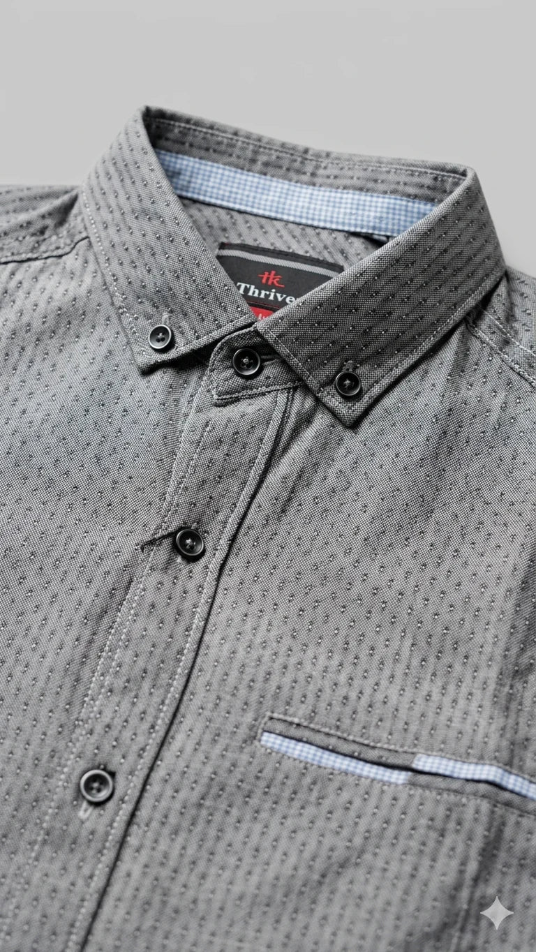 Men's Casual Shirt - Shc-1062 Dotted Grey
