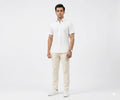 Men's Casual White Dotted Half Sleves Shc-2047 ORG