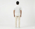 Men's Casual White Dotted Half Sleves Shc-2047 ORG