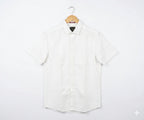 Men's Casual White Dotted Half Sleves Shc-2047 ORG