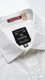 Men's Casual White Dotted Half Sleves Shc-2047 ORG