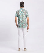 Men's Casual Printed Ferozi Half Sleves Shc-1776 (H)