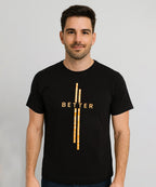 Mens T-Shirt - Black Tsh-5685 - Black - View 2