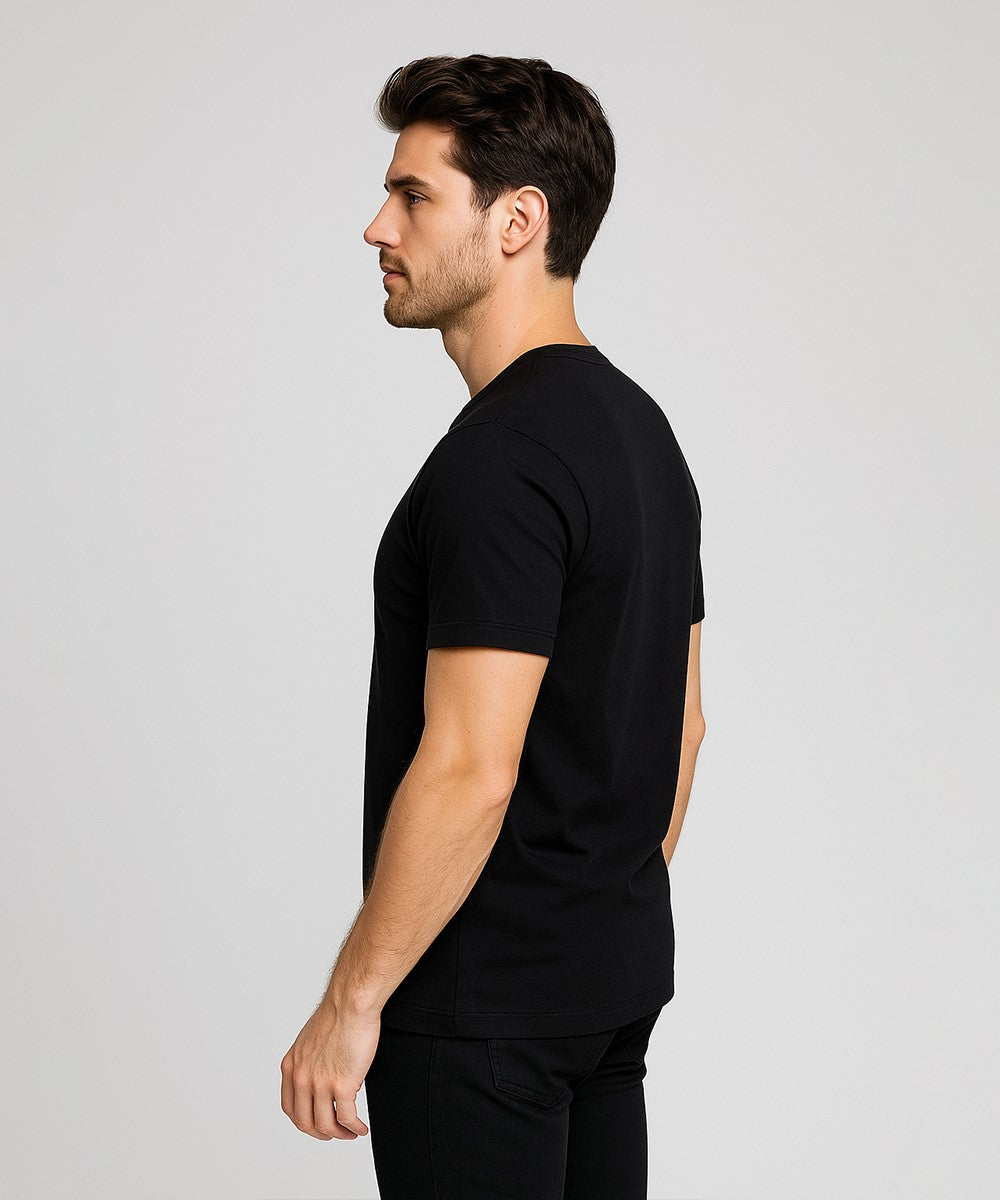 Mens T-Shirt - Black Tsh-5685 - Black - View 3
