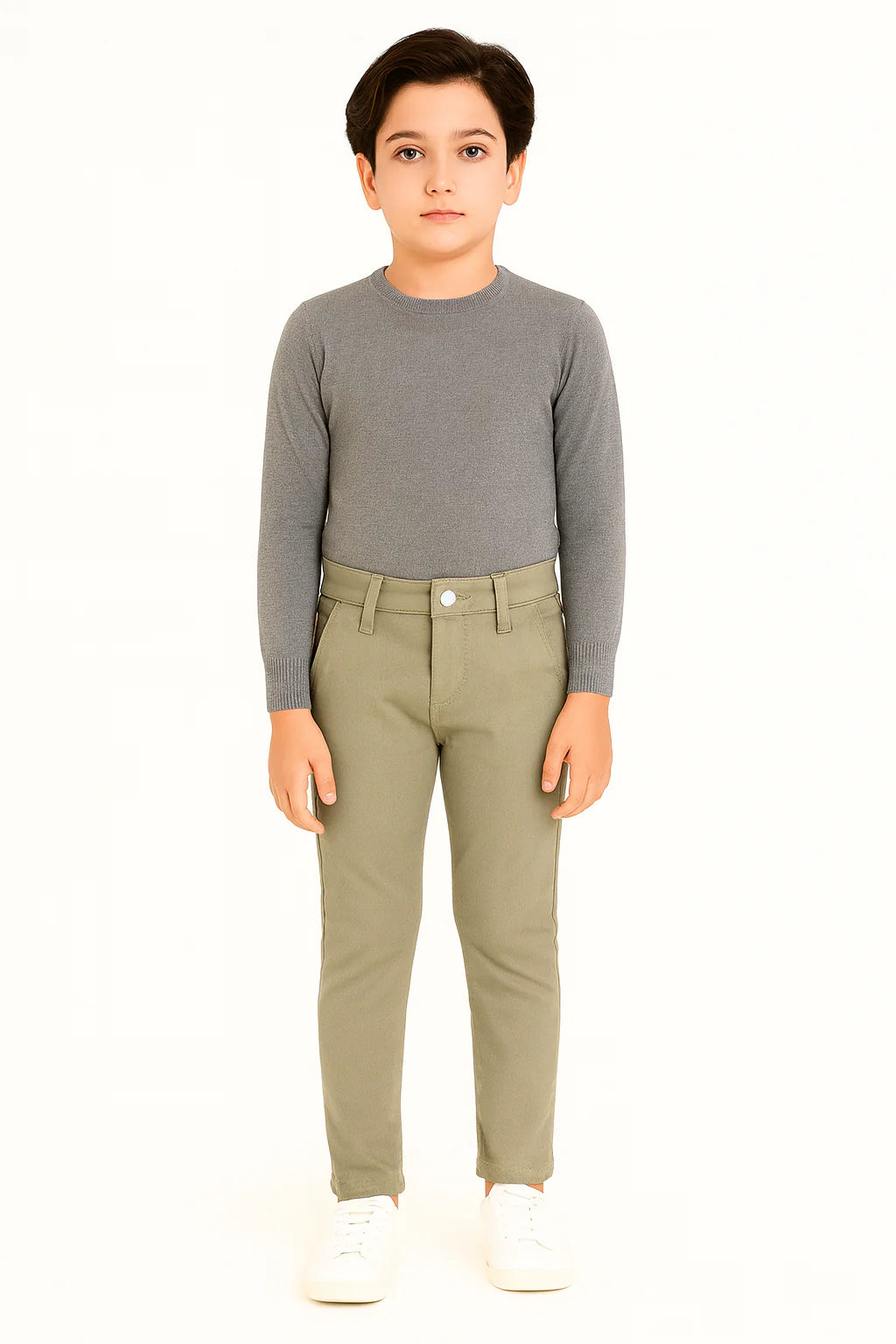Kids Cotton Chino Pant - Bcp-0033 Green