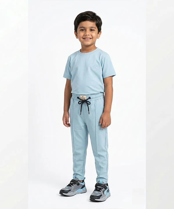 Kids Smart Baggy stretchable premium trouser Sea Green Texture BLW-0136