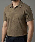 Men'S T-Shirt Collar Brown Tsh-7025 - Brown - View 1