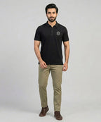 Premium Ribbed Collar Basic Polo T-Shirt Black TSH-7162