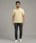 Premium Ribbed Collar Basic Polo T-Shirt Fawn TSH-7162