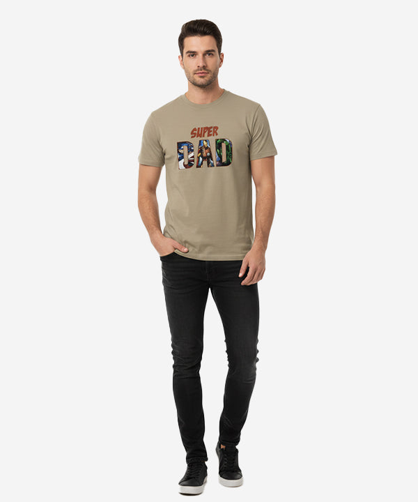 Men’S Super Dad T-Shirt – Beige Tsh-5921 - Beige - View 1