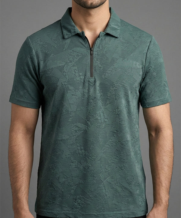 Men'S T-Shirt Collar Green Tsh-7024 - Green - View 1