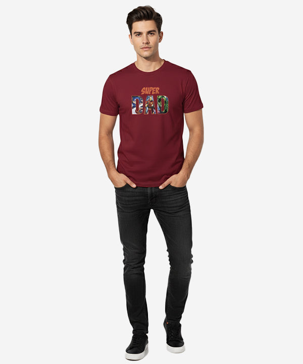 Men’S Super Dad T-Shirt – Maroon Tsh-5921 - Maroon - View 1