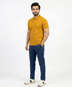 Premium Ribbed Collar Basic Polo T-Shirt Mustard TSH-7162