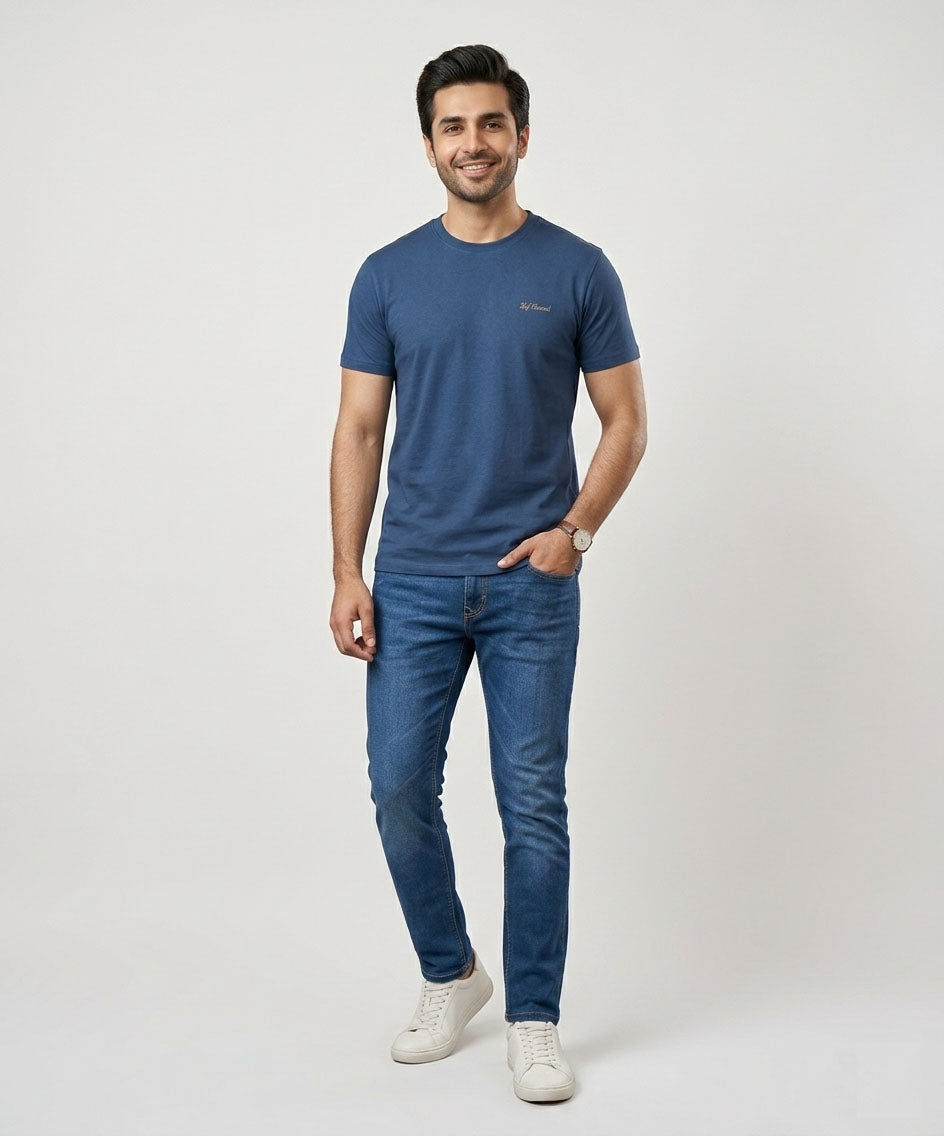 Men's Denim Tailored Fit- Navy JP-1820 - Navy - View 1