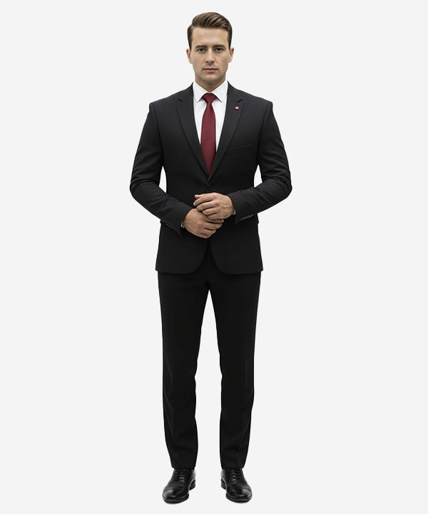 Formal Suit Gst-0127 Texture Black - Black - View 1
