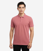 Men'S T-Shirt Texture Collar Pink Tsh-5906 - Pink - View 1