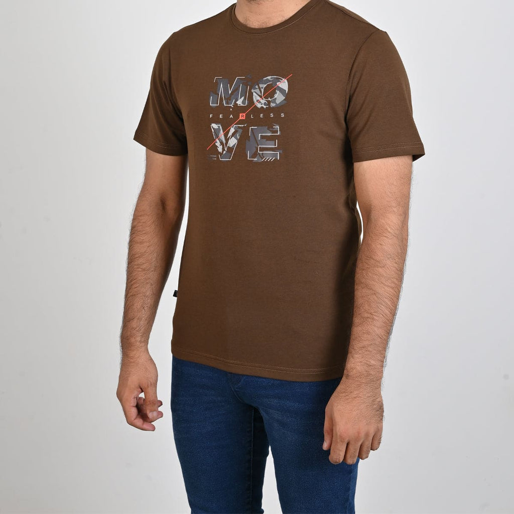 Mens T-Shirt - Brown Tsh-5351 - Brown - View 1