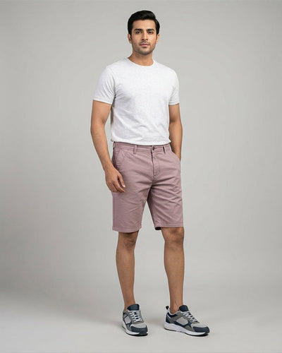 Men’S Summer Cotton Texture Pink Shorts- Br-0105