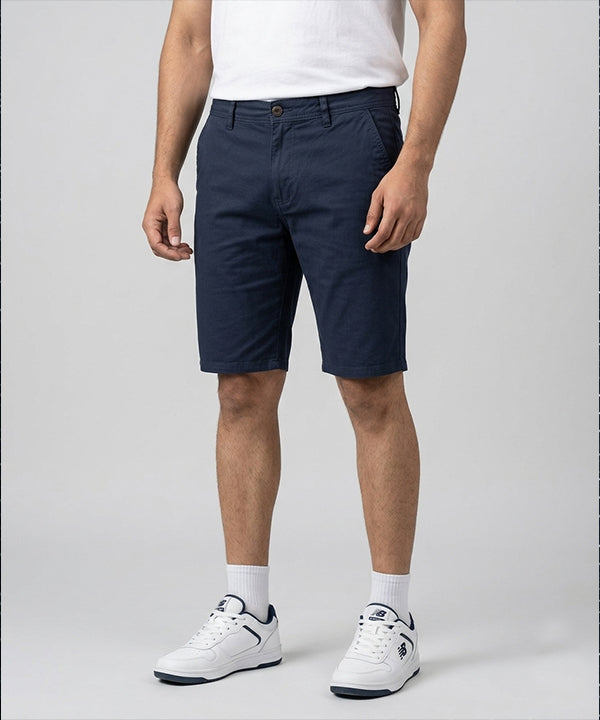 Men’S Summer Cotton Navy Shorts- Br-0105 - Navy - View 2