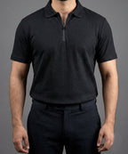 Men'S T-Shirt Collar Black Tsh-7020 - Black - View 1