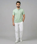 Premium Ribbed Collar Basic Polo T-Shirt Pistachio TSH-7162