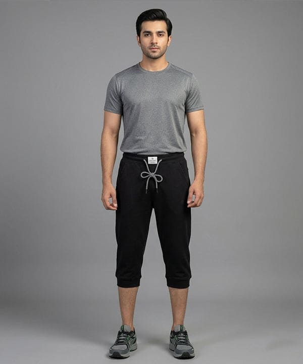 Men'S Sports Knit Black Short- Br-0100 - Black - View 1