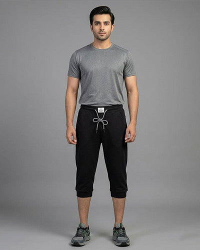 Men'S Sports Knit Black Short- Br-0100