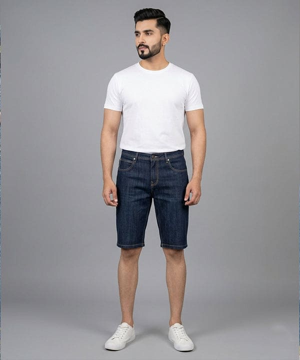 Casual Summer D-Blue Denim  Shorts- Br-0089 - Blue - View 1