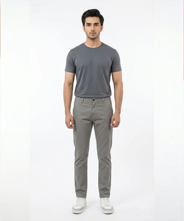 Men'S Chino Straight Fit- D-Grey Cp-0551 - Grey - View 1