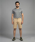 Men’S Summer Cotton Beige Shorts- Br-0112 - Beige - View 1