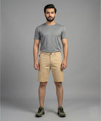Men’S Summer Cotton Beige Shorts- Br-0112 - Beige - View 1