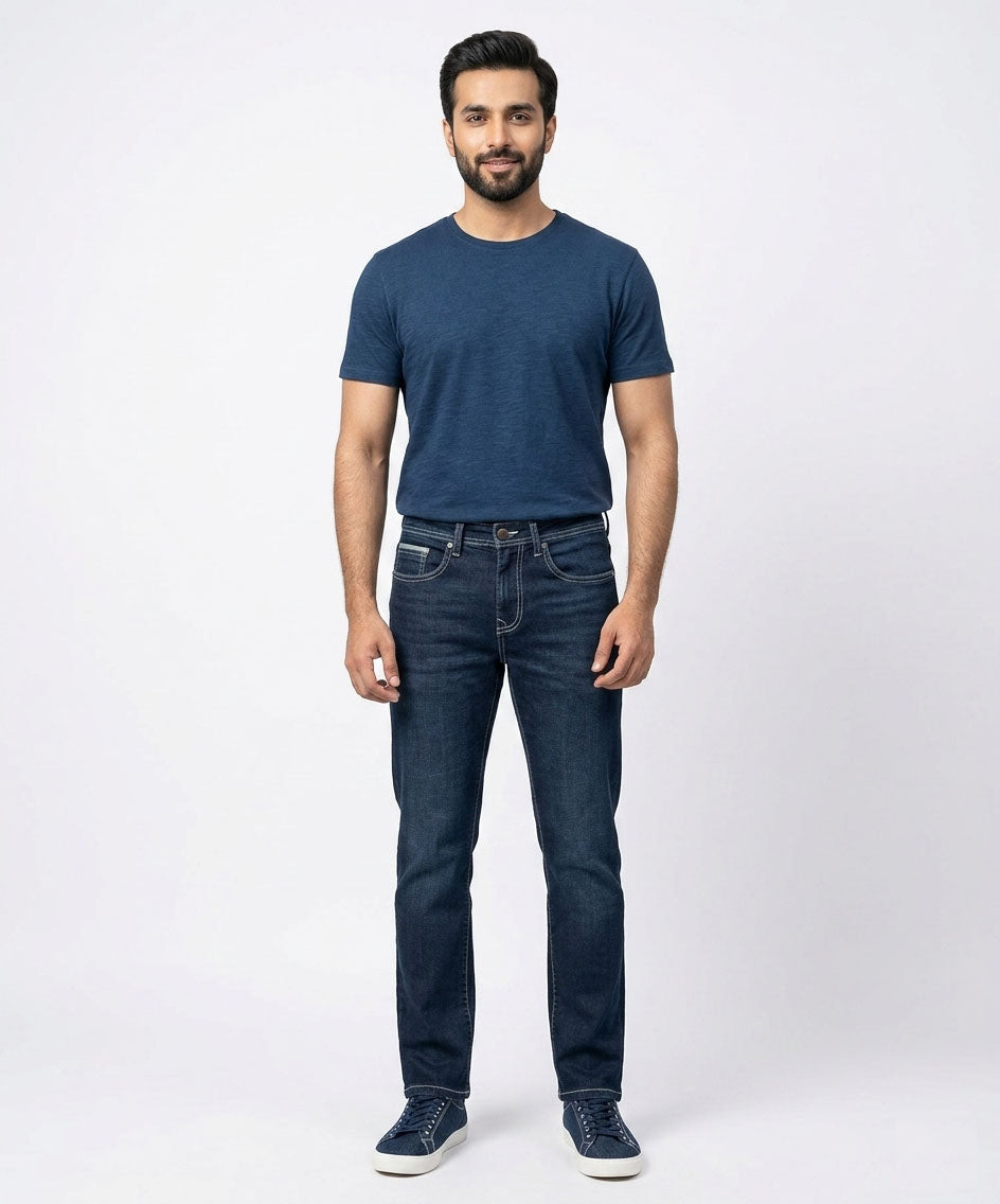 Men's Denim Straight Fit- Blue JP-2232 - Blue - View 1