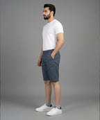 Men’S Summer Cotton Navy Dotted Shorts- Br-0105 - Navy - View 2
