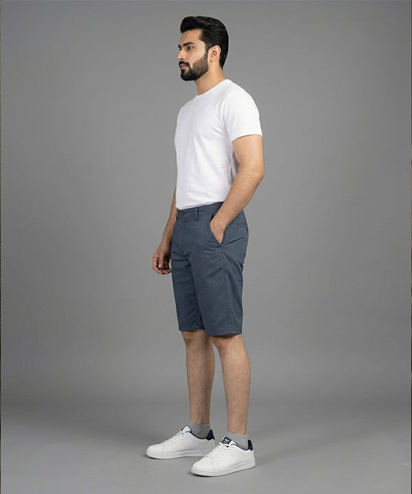 Men’S Summer Cotton Navy Dotted Shorts- Br-0105 - Navy - View 2